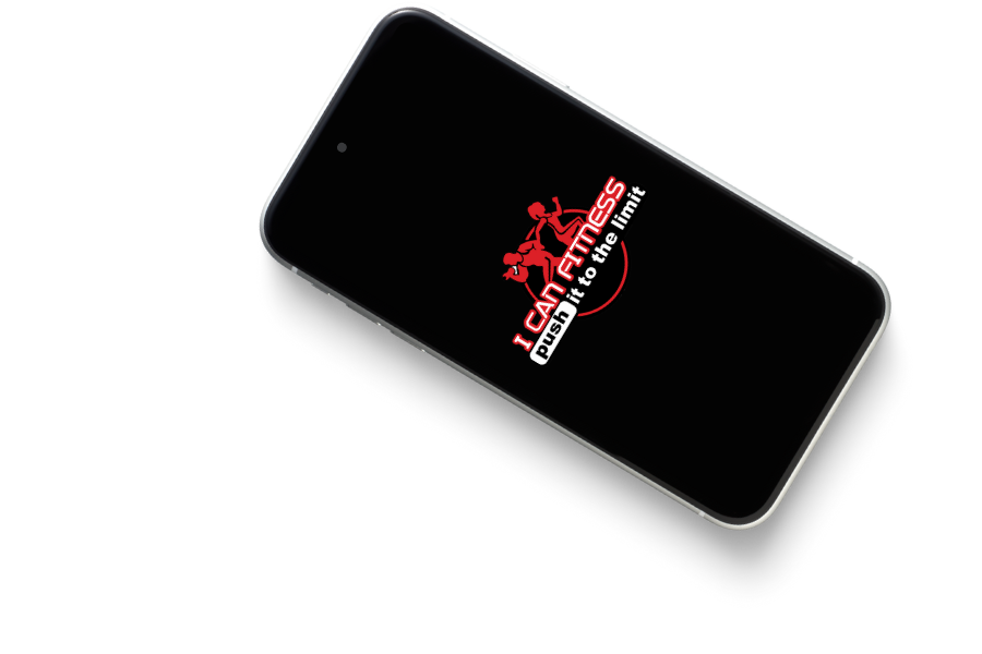 Iphone with I Can Fitness logo